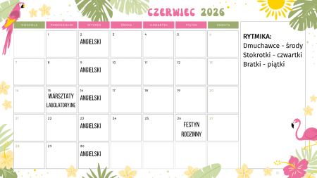 Kalendarz na czerwiec 2026