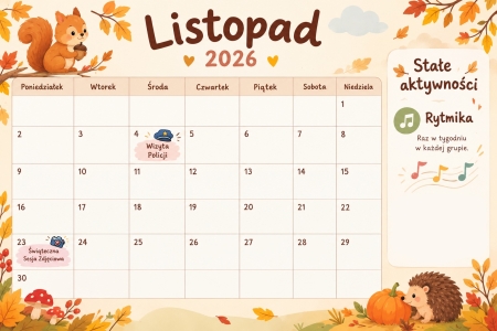 Kalendarz na Listopad 2026